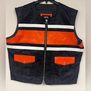 Direct Factory Outlet Nylon/Leather Vest, Men's Zipper VEST Size: XXL - NEW